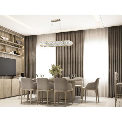 LED Dimmable crystal chandelier on cable ENRIQUE LED/50W//230V 3000-6000K + remote control
