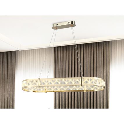 LED Dimmable crystal chandelier on cable ENRIQUE LED/50W//230V 3000-6000K + remote control