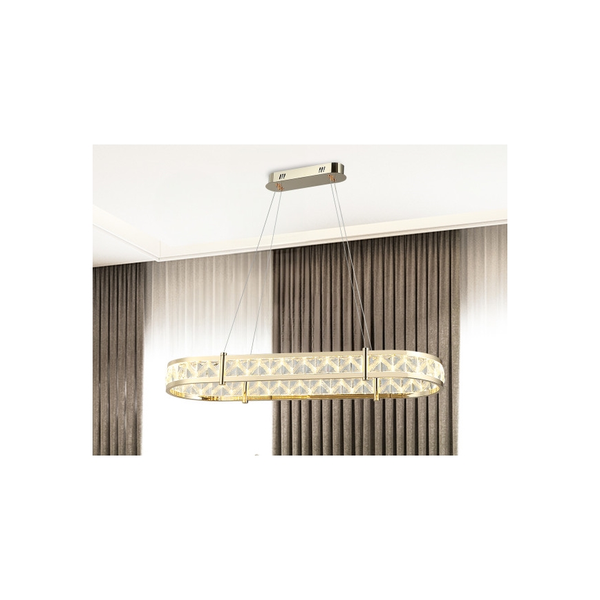 LED Dimmable crystal chandelier on cable ENRIQUE LED/50W//230V 3000-6000K + remote control