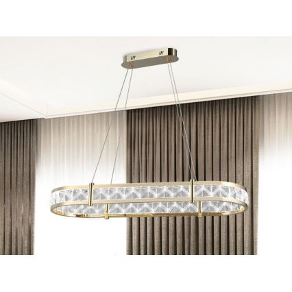 LED Dimmable crystal chandelier on cable ENRIQUE LED/50W//230V 3000-6000K + remote control