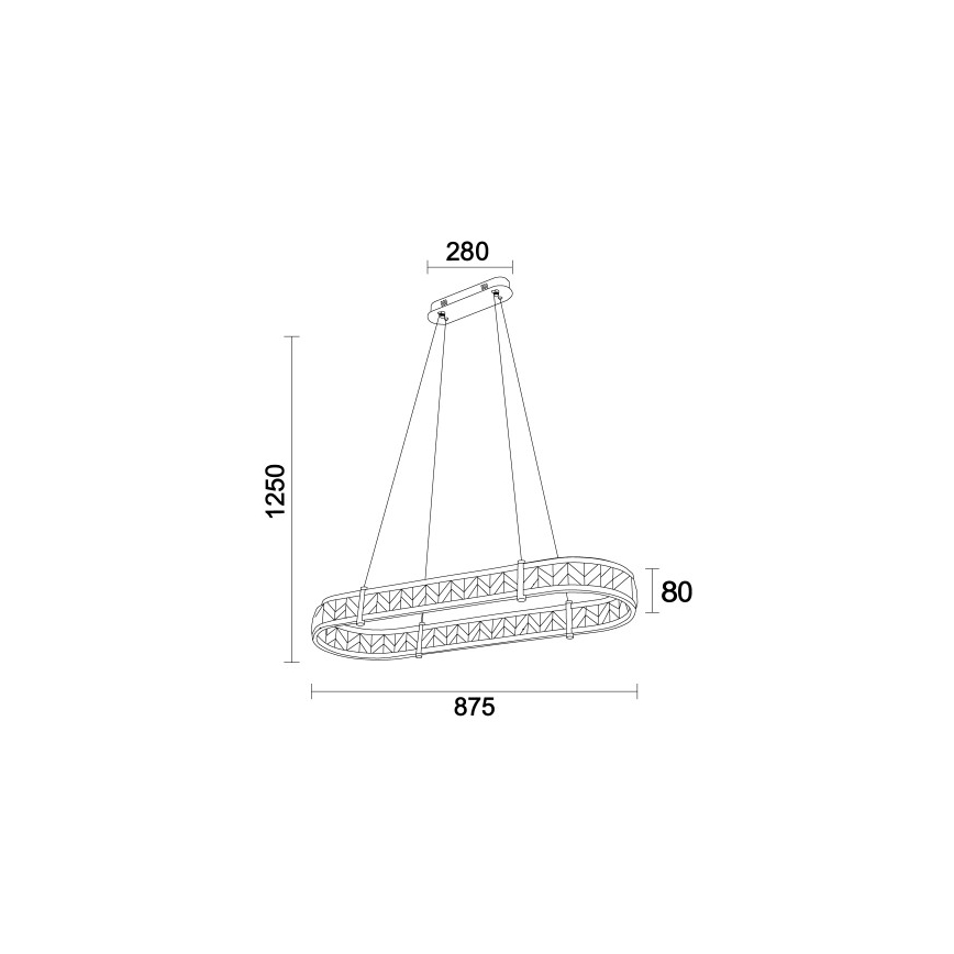 LED Dimmable crystal chandelier on cable ENRIQUE LED/50W//230V 3000-6000K + remote control