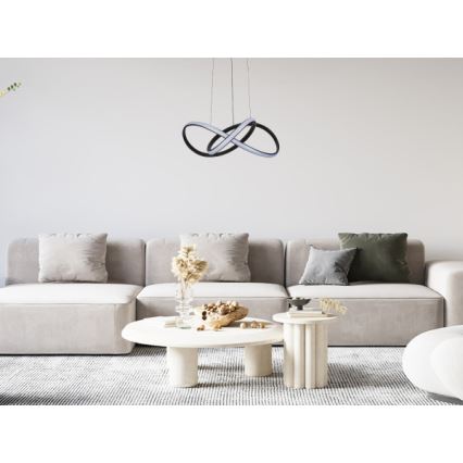 Dimmable LED cable-hung pendant light LED/65W/230V 3000-6500K Ø 49 cm + remote control