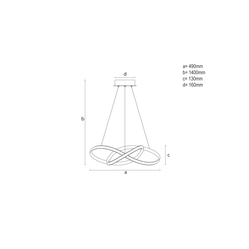 Dimmable LED cable-hung pendant light LED/65W/230V 3000-6500K Ø 49 cm + remote control