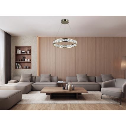 ENRIQUE Dimmable LED Crystal Chandelier on Cable, LED/55W/230V, 3000–6000K, Ø 80 cm + Remote Control