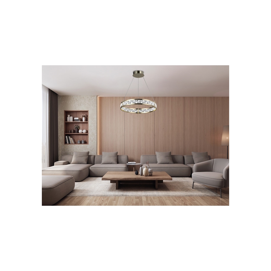 ENRIQUE Dimmable LED Crystal Chandelier on Cable, LED/55W/230V, 3000–6000K, Ø 80 cm + Remote Control