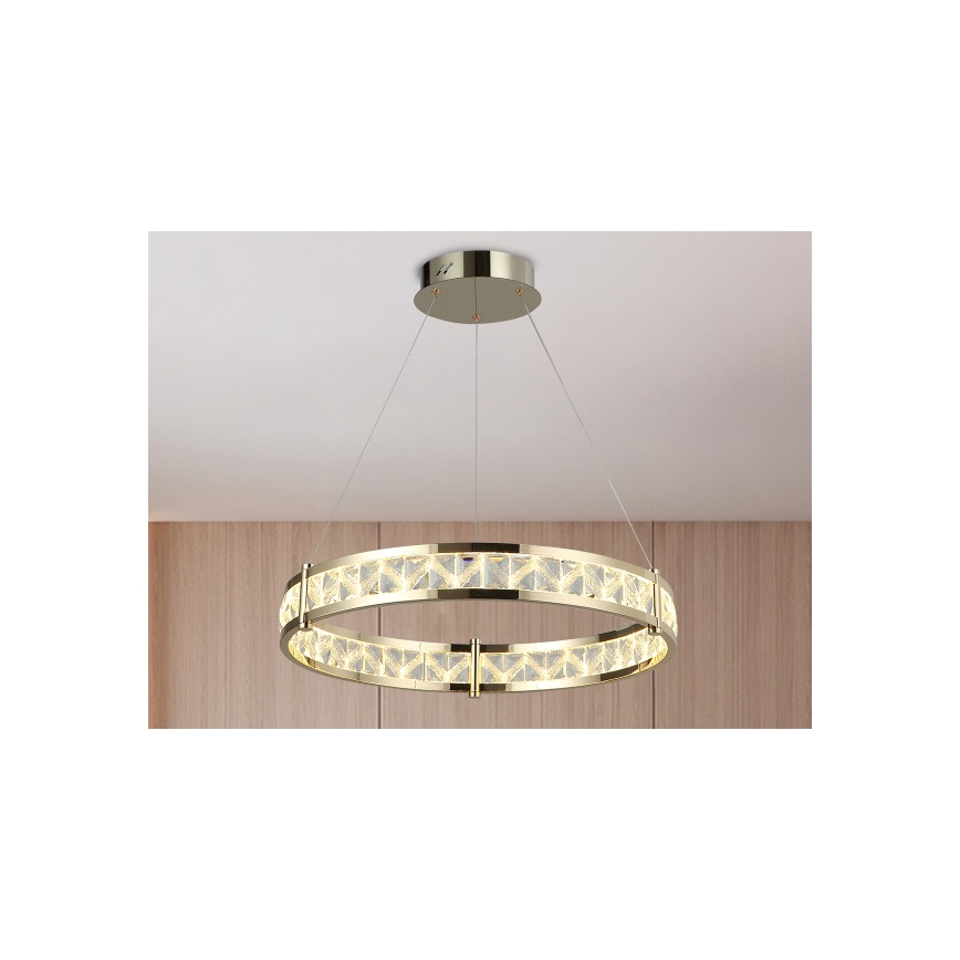 ENRIQUE Dimmable LED Crystal Chandelier on Cable, LED/55W/230V, 3000–6000K, Ø 80 cm + Remote Control