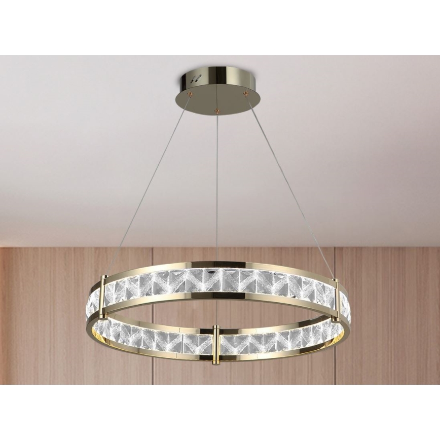ENRIQUE Dimmable LED Crystal Chandelier on Cable, LED/55W/230V, 3000–6000K, Ø 80 cm + Remote Control