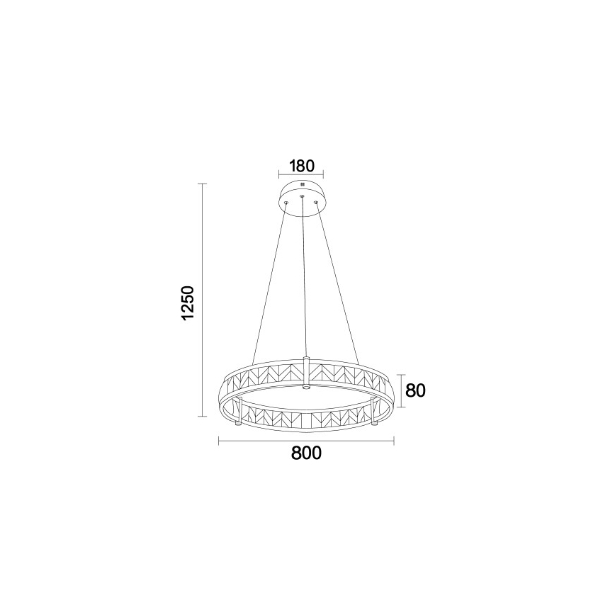 ENRIQUE Dimmable LED Crystal Chandelier on Cable, LED/55W/230V, 3000–6000K, Ø 80 cm + Remote Control