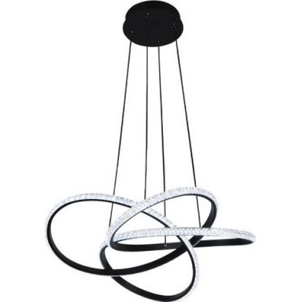 Dimmable LED chandelier suspended on cable, 95 W, 230 V, 3000–6500 K, Ø57 cm + remote control