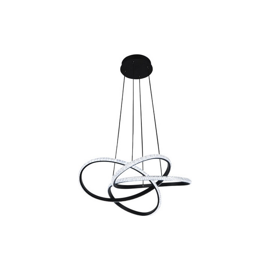 Dimmable LED chandelier suspended on cable, 95 W, 230 V, 3000–6500 K, Ø57 cm + remote control