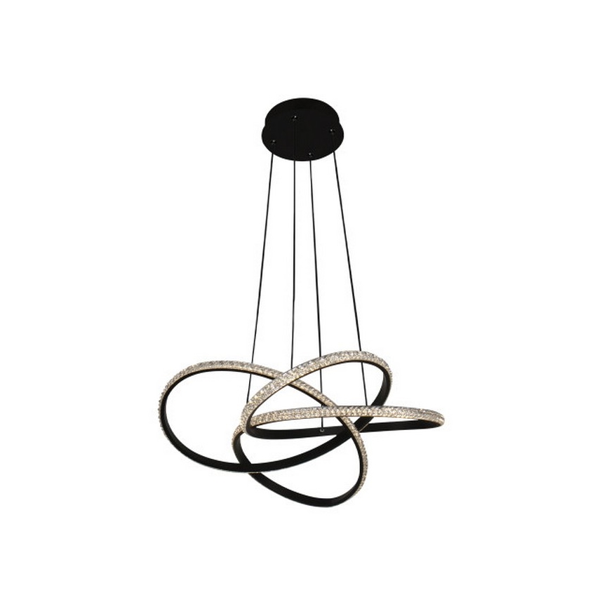 Dimmable LED chandelier suspended on cable, 95 W, 230 V, 3000–6500 K, Ø57 cm + remote control