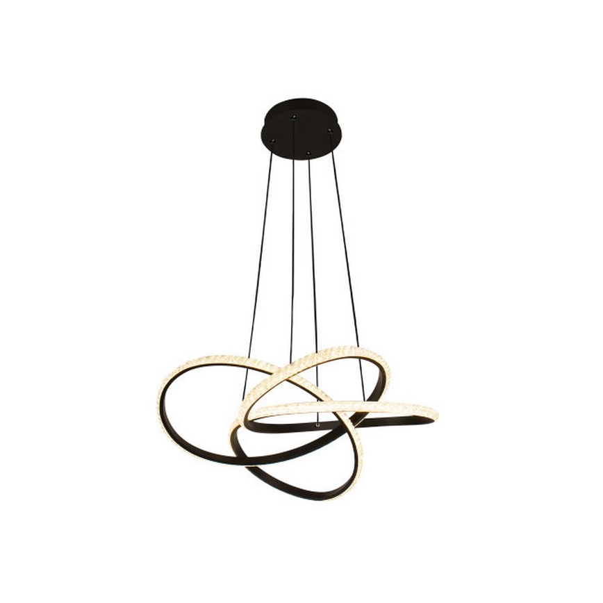 Dimmable LED chandelier suspended on cable, 95 W, 230 V, 3000–6500 K, Ø57 cm + remote control