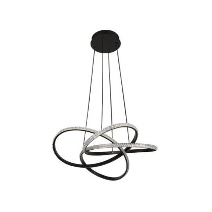 Dimmable LED chandelier suspended on cable, 95 W, 230 V, 3000–6500 K, Ø57 cm + remote control