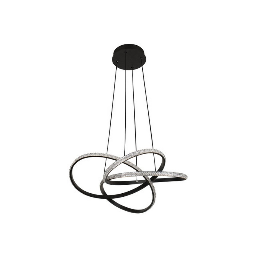 Dimmable LED chandelier suspended on cable, 95 W, 230 V, 3000–6500 K, Ø57 cm + remote control