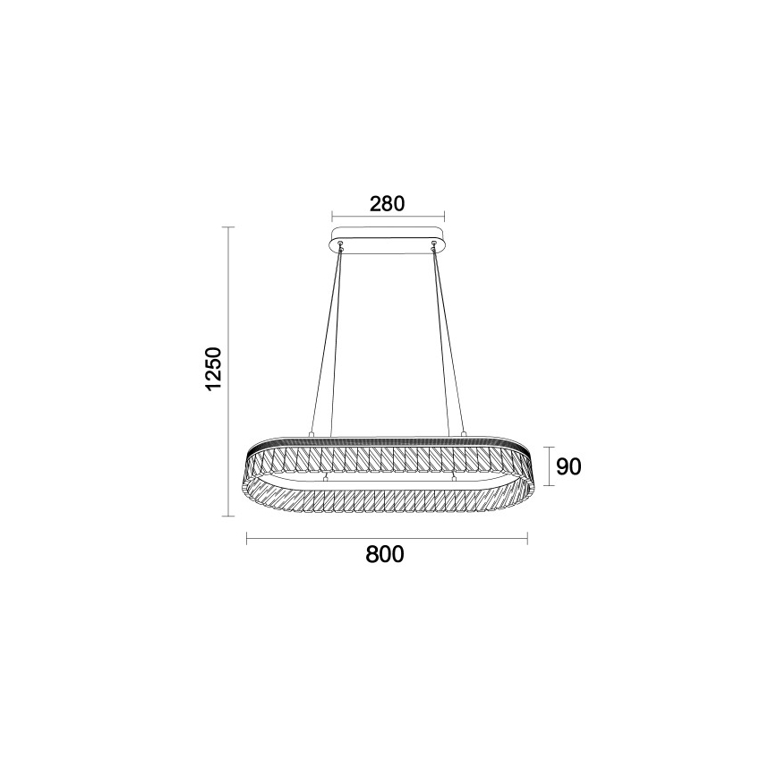 Dimmable LED Crystal Chandelier on Cable THALIA LED/50W/230V 3000-6000K + Remote Control