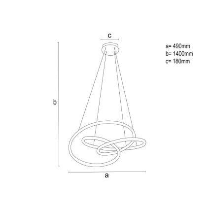 LED Dimmable Cable-Suspended Pendant Light LED/85W/230V 3000-6500K Ø 49 cm + Remote Control
