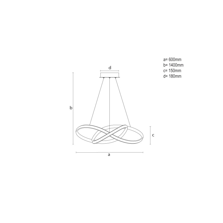 Dimmable LED pendant light on cable LED/85W/230V 3000-6500K dia. 60 cm + remote control