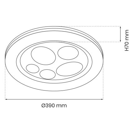 LED Dimmable ceiling light BUBBLES LED/48W/230V + remote control
