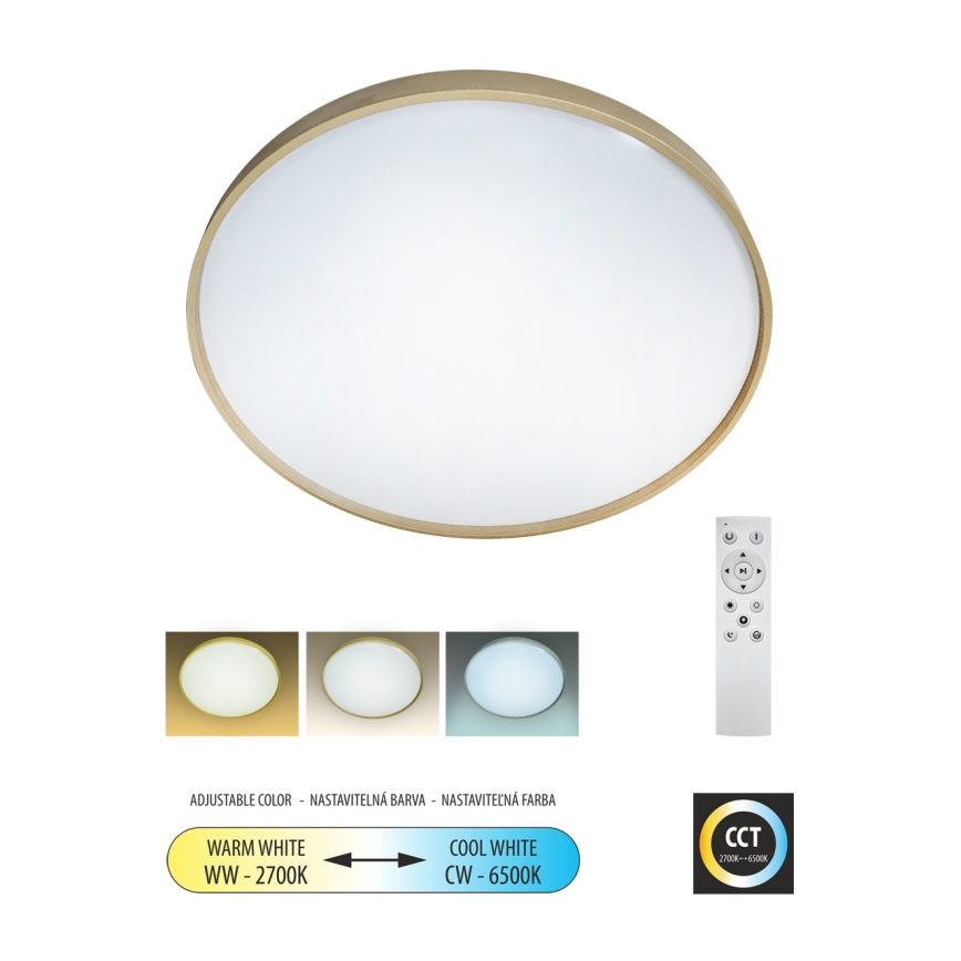 LED Dimmable ceiling light DRINA LED/36W/230V 2700-6500K d. 50 cm + remote control
