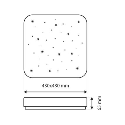 LED Dimmable ceiling light FLORA LED/36W/230V 2700-6500K 43x43 cm + remote control