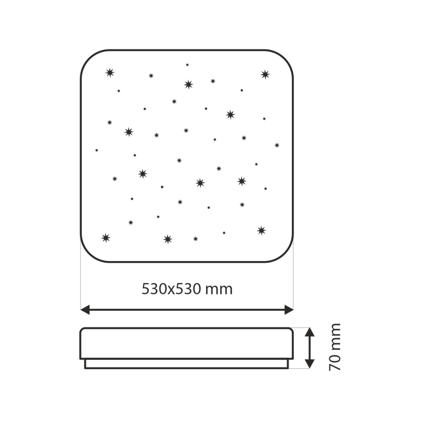 LED Dimmable ceiling light FLORA LED/60W/230V 2700-6500K 53x53 cm + remote control