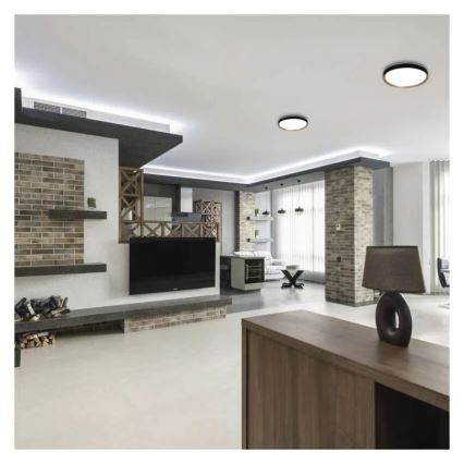 ILVI Dimmable LED Ceiling Fixture LED/30W/230V 2700-6500K Ø 40 cm Black/Beige + Remote Control