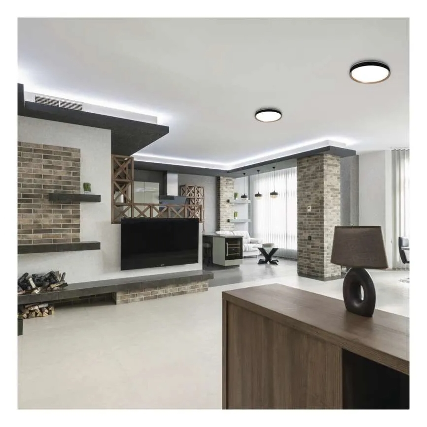 ILVI Dimmable LED Ceiling Fixture LED/30W/230V 2700-6500K Ø 40 cm Black/Beige + Remote Control