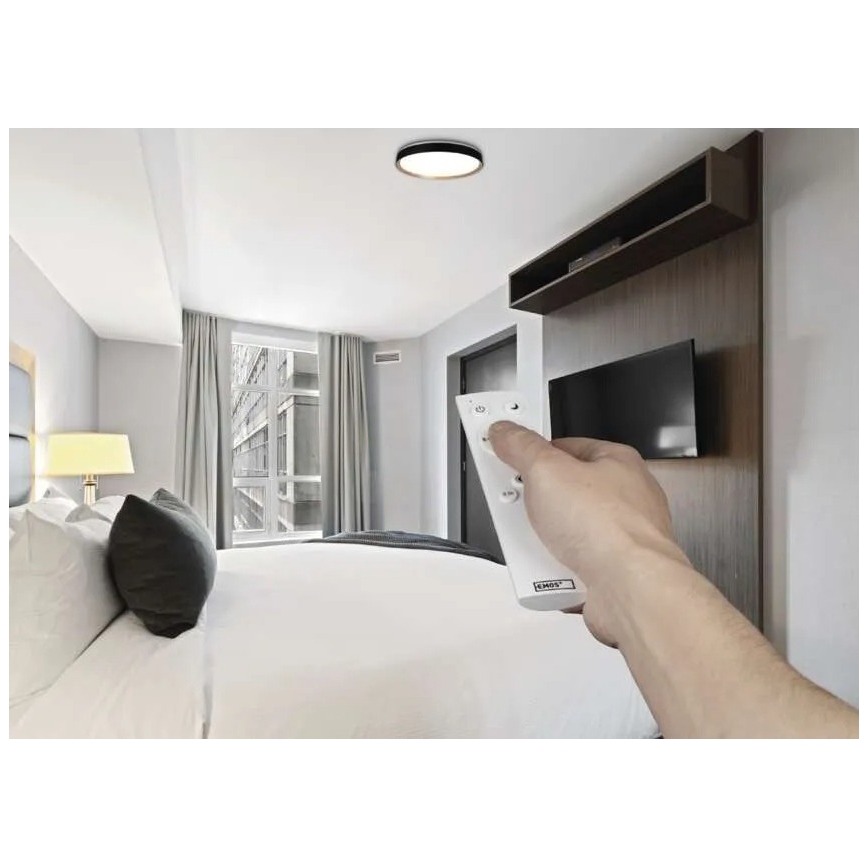 ILVI Dimmable LED Ceiling Fixture LED/30W/230V 2700-6500K Ø 40 cm Black/Beige + Remote Control