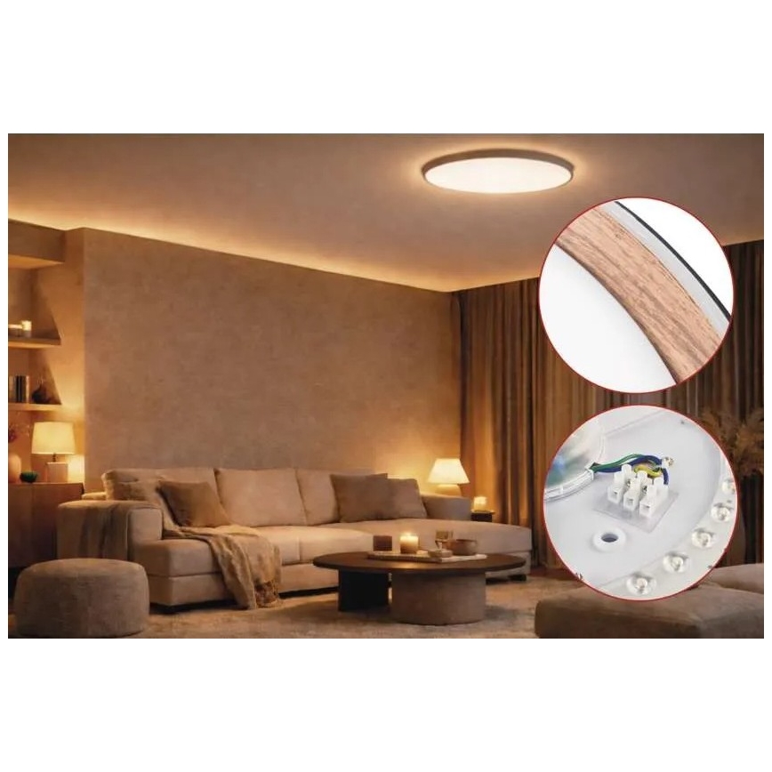 ILVI Dimmable LED Ceiling Fixture LED/30W/230V 2700-6500K Ø 40 cm Black/Beige + Remote Control