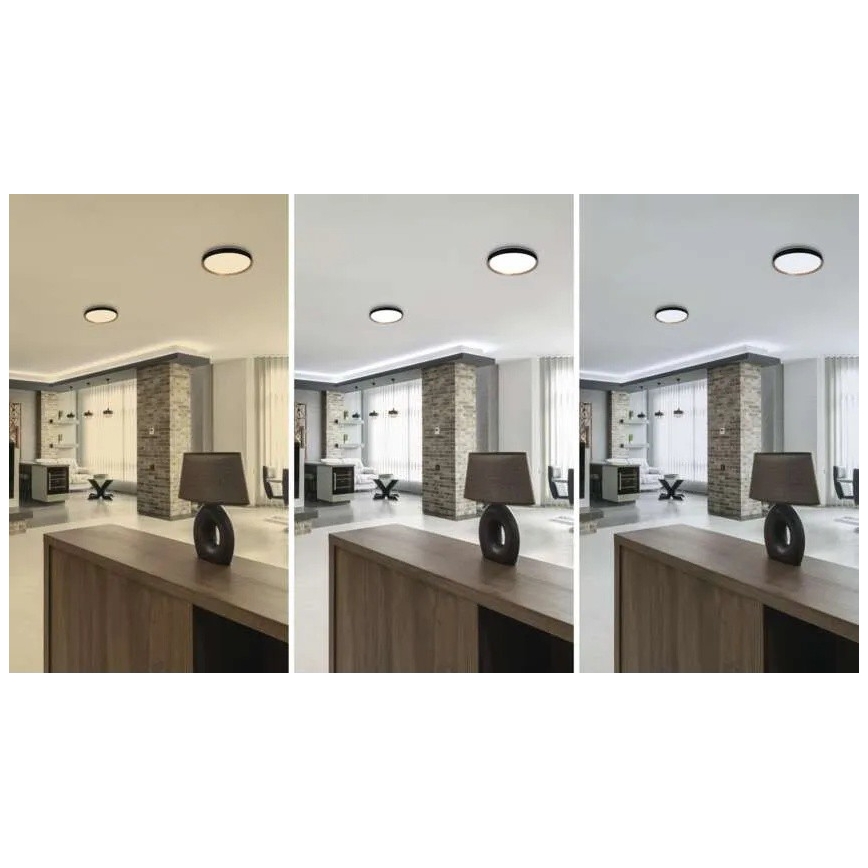 ILVI Dimmable LED Ceiling Fixture LED/30W/230V 2700-6500K Ø 40 cm Black/Beige + Remote Control