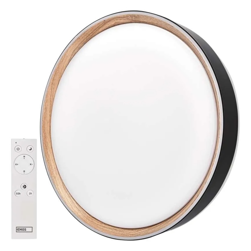 ILVI Dimmable LED Ceiling Fixture LED/30W/230V 2700-6500K Ø 40 cm Black/Beige + Remote Control