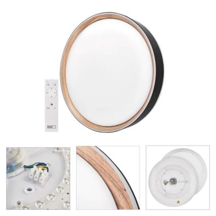 ILVI Dimmable LED Ceiling Fixture LED/30W/230V 2700-6500K Ø 40 cm Black/Beige + Remote Control