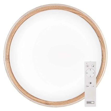 Dimmable LED ceiling light ILVI LED/30W/230V 2700-6500K Ø 40 cm wood-effect + remote control
