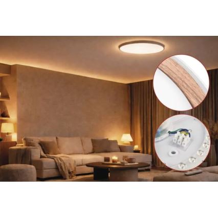ILVI Dimmable LED Ceiling Light LED/30W/230V 2700-6500K Ø 40 cm White/Beige + Remote Control