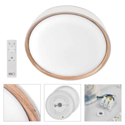 ILVI Dimmable LED Ceiling Light LED/30W/230V 2700-6500K Ø 40 cm White/Beige + Remote Control