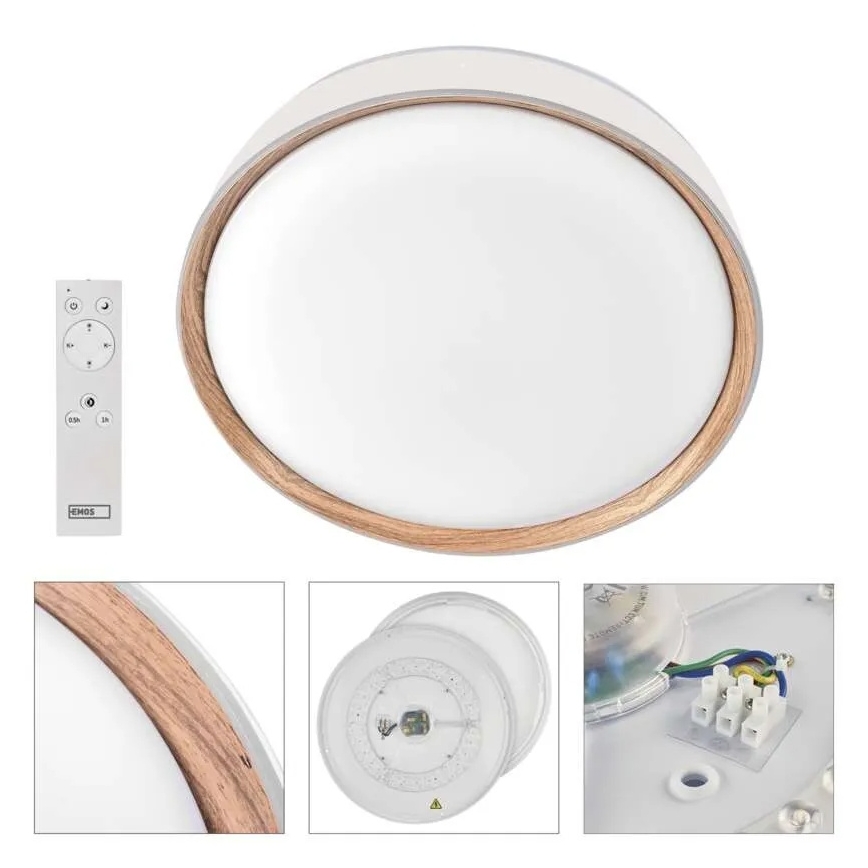 ILVI Dimmable LED Ceiling Light LED/30W/230V 2700-6500K Ø 40 cm White/Beige + Remote Control