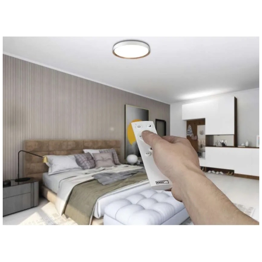 LED Dimmable Ceiling Light ILVI LED/45W/230V 2700-6500K Ø 50 cm White/Beige + Remote Control