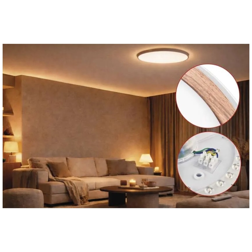 LED Dimmable Ceiling Light ILVI LED/45W/230V 2700-6500K Ø 50 cm White/Beige + Remote Control