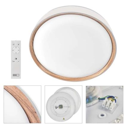 LED Dimmable Ceiling Light ILVI LED/45W/230V 2700-6500K Ø 50 cm White/Beige + Remote Control