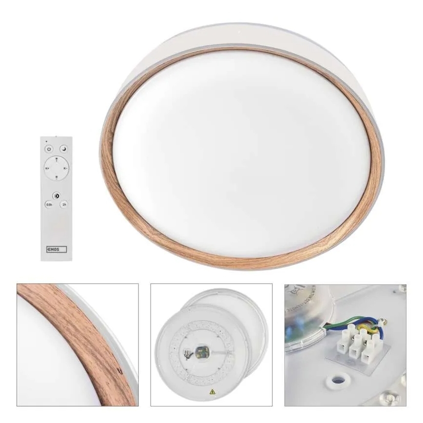 LED Dimmable Ceiling Light ILVI LED/45W/230V 2700-6500K Ø 50 cm White/Beige + Remote Control