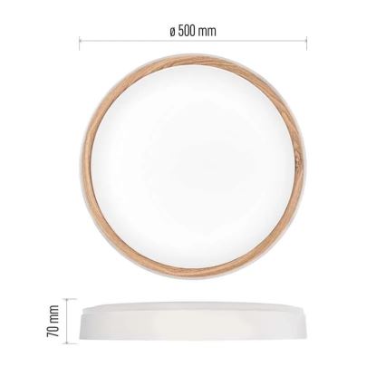 LED Dimmable Ceiling Light ILVI LED/45W/230V 2700-6500K Ø 50 cm White/Beige + Remote Control