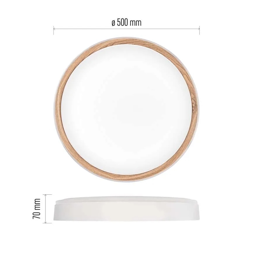 LED Dimmable Ceiling Light ILVI LED/45W/230V 2700-6500K Ø 50 cm White/Beige + Remote Control