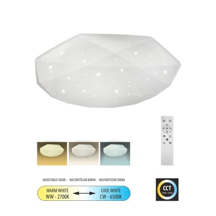 LED Dimmable ceiling light INDUS LED/60W/230V 2700-6500K d. 58 cm + remote control