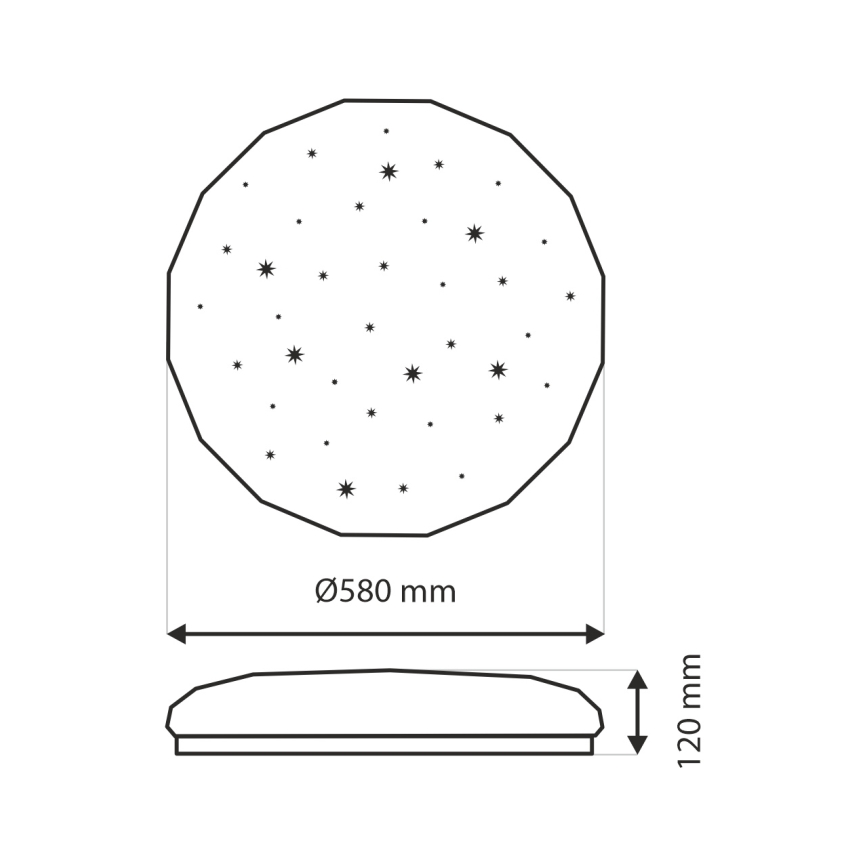 LED Dimmable ceiling light INDUS LED/60W/230V 2700-6500K d. 58 cm + remote control