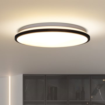 LED Dimmable ceiling light JAMIL LED/48W/230V 3000-6500K black + remote control