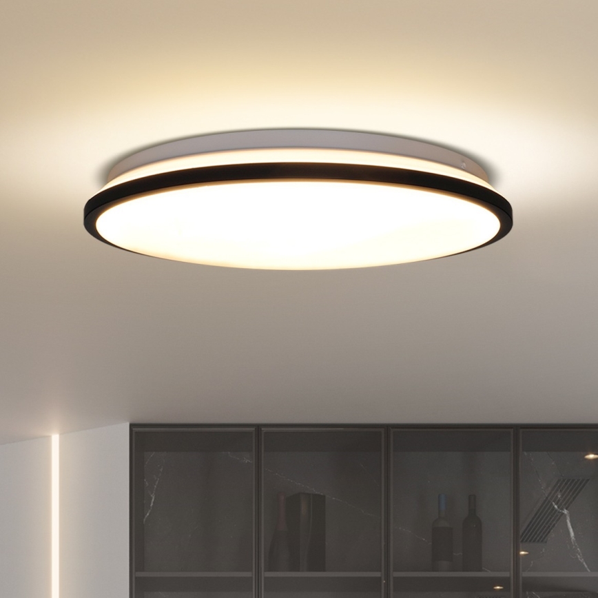 LED Dimmable ceiling light JAMIL LED/48W/230V 3000-6500K black + remote control