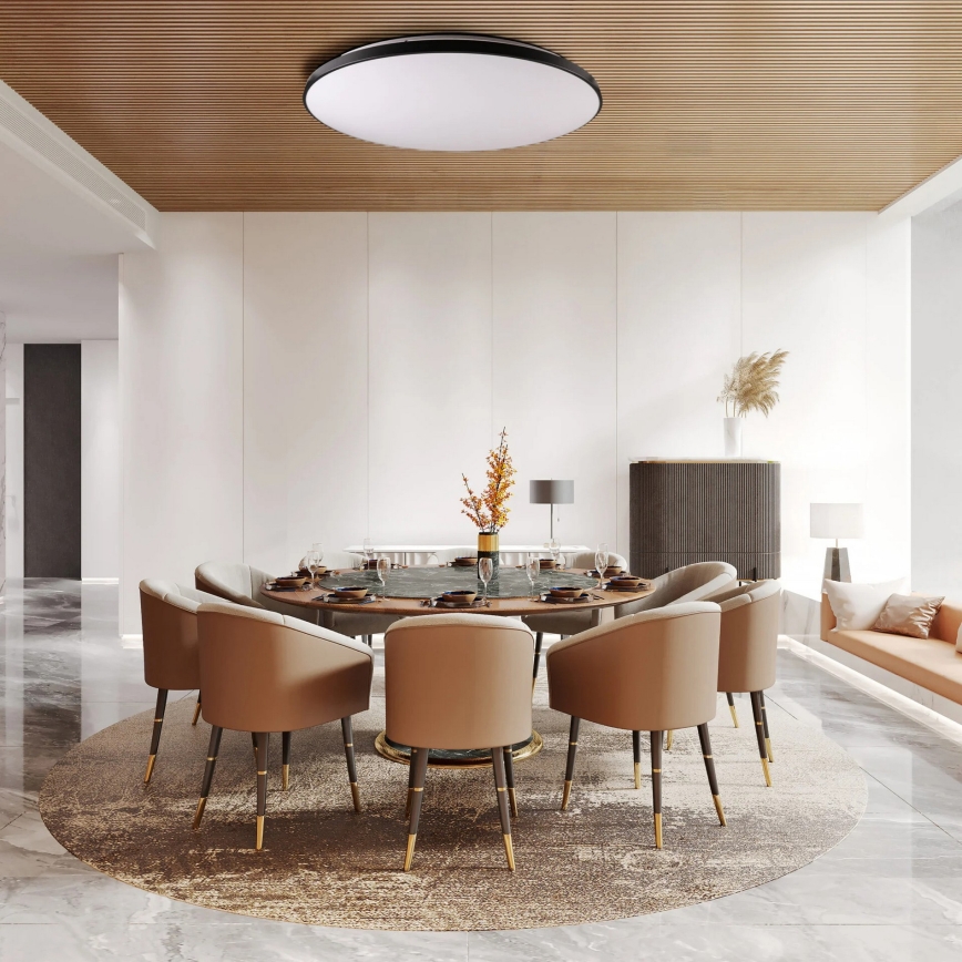 Dimmable LED ceiling light KERN LED/100W/230V 3000/4000/6000K dia. 100 cm black + remote control