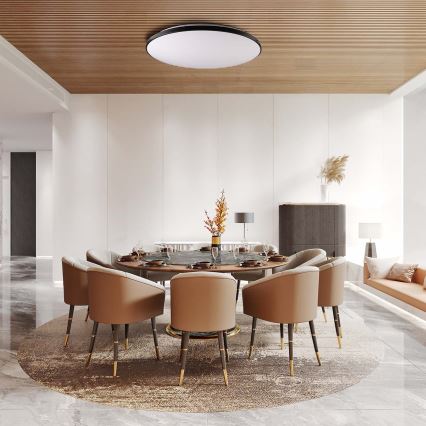LED Dimmable ceiling light KERN LED/80W/230V 3000-6000K d. 80 cm black + remote control