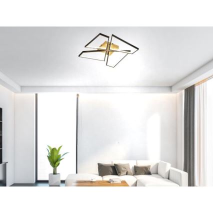 LED Dimmable ceiling light LED/115W/230V 3000-6500K brown/black + remote control