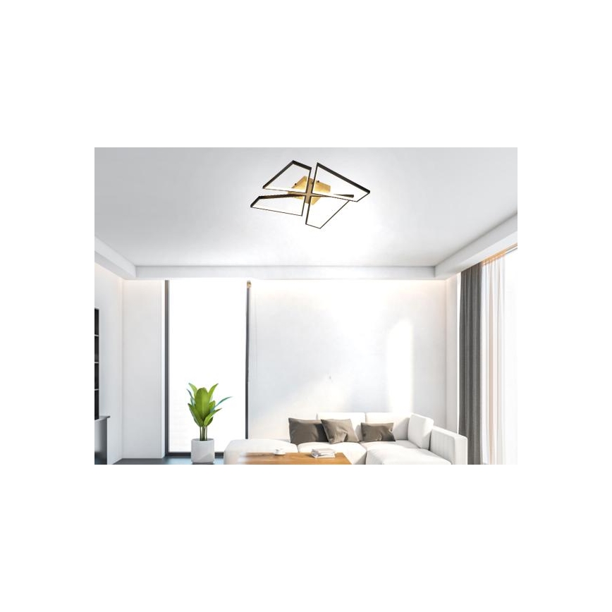 LED Dimmable ceiling light LED/115W/230V 3000-6500K brown/black + remote control